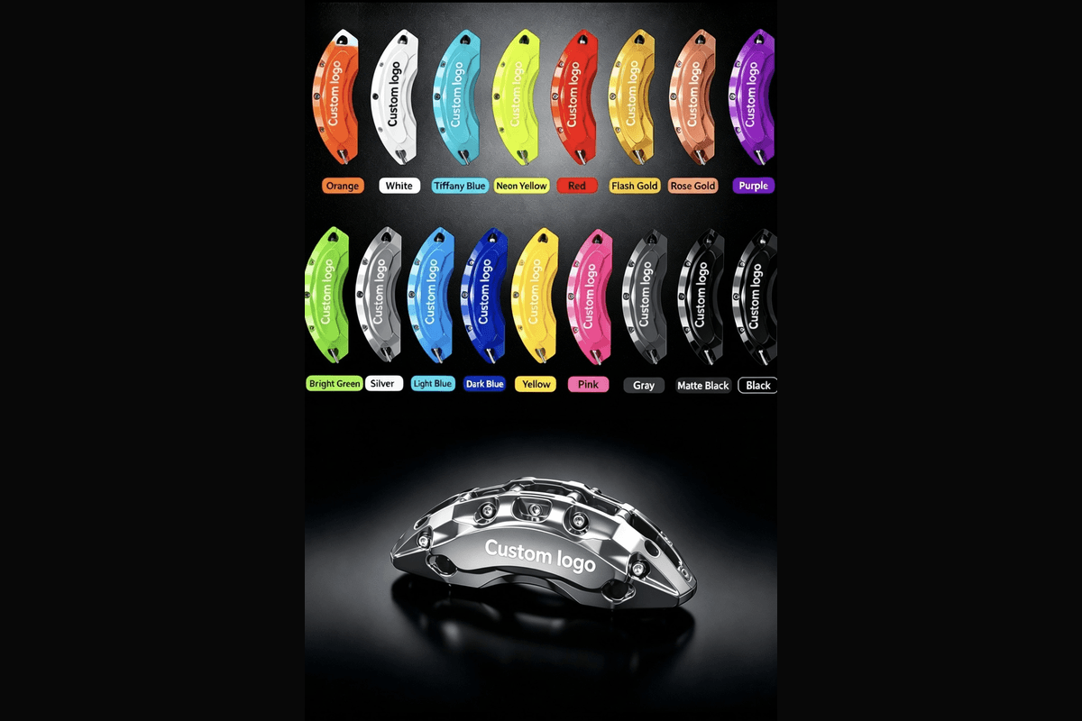 Decorative brake caliper covers and color finish appearance cover support