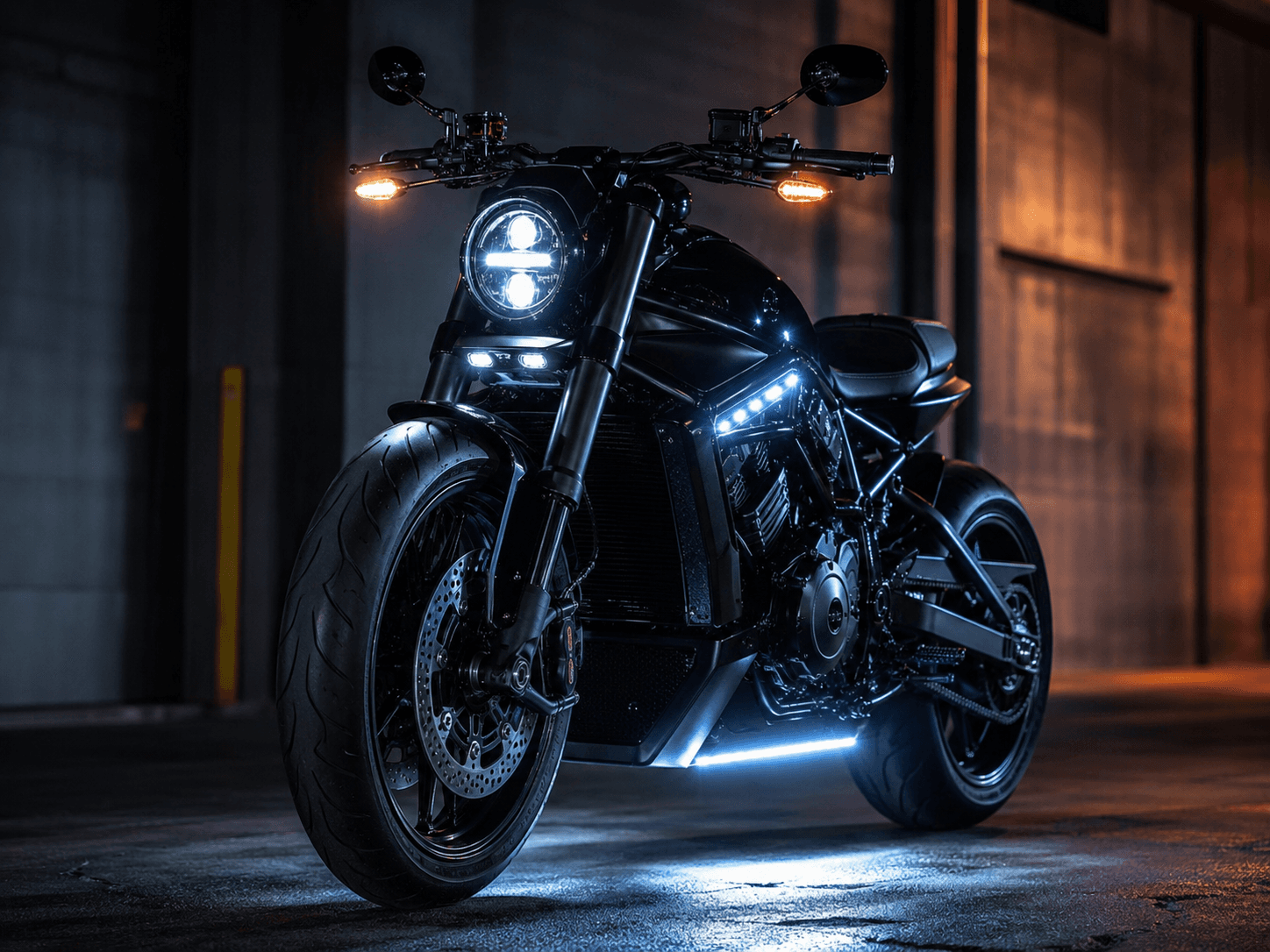 Motorcycle LED light with compact aluminum housing