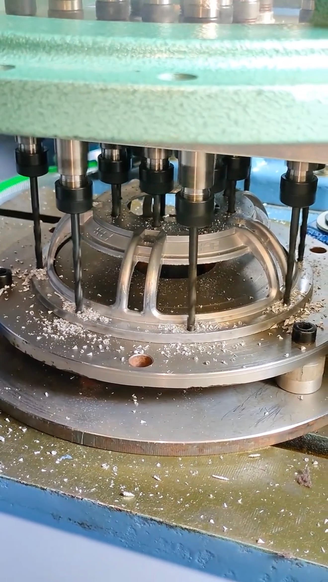 In-house drilling operation for an aluminum die-cast part at HSX